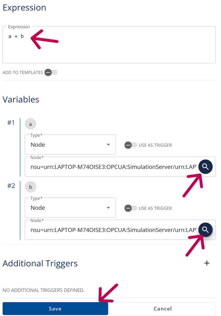 Example Define Expression