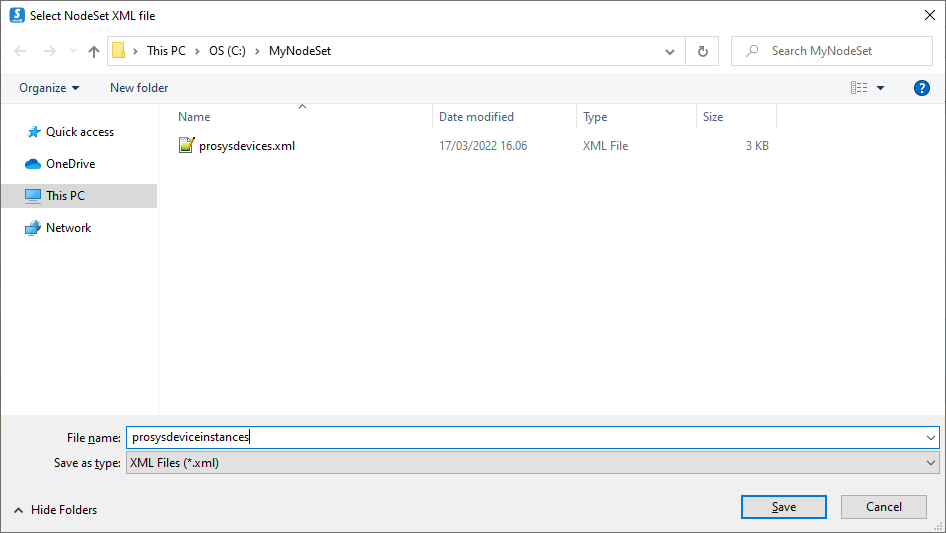 OPC UA Simulation Server - Importing NodeSet file