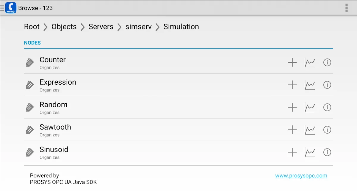 OPC UA Client - Nodes