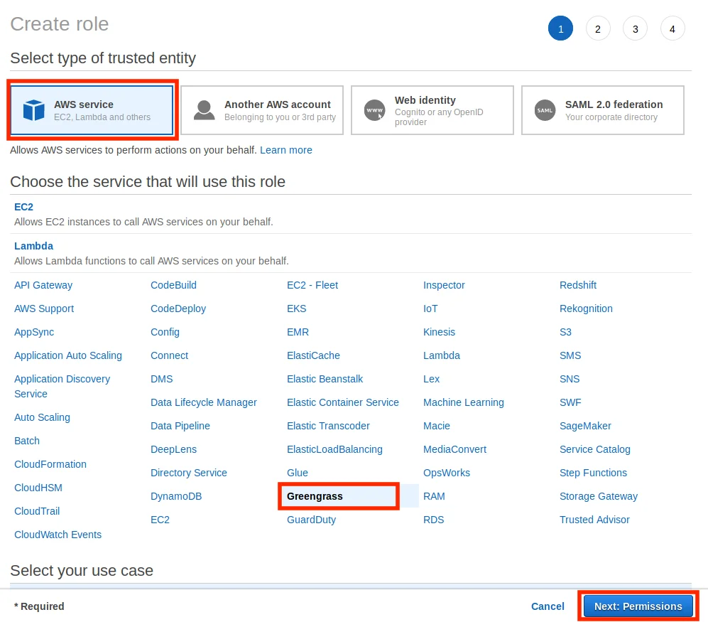 AWS - AWS service and Greengrass service