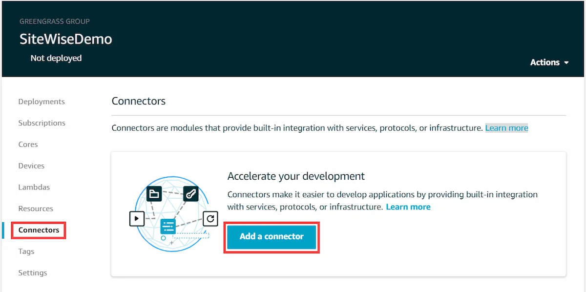 SiteWiseDemo - Add a connector