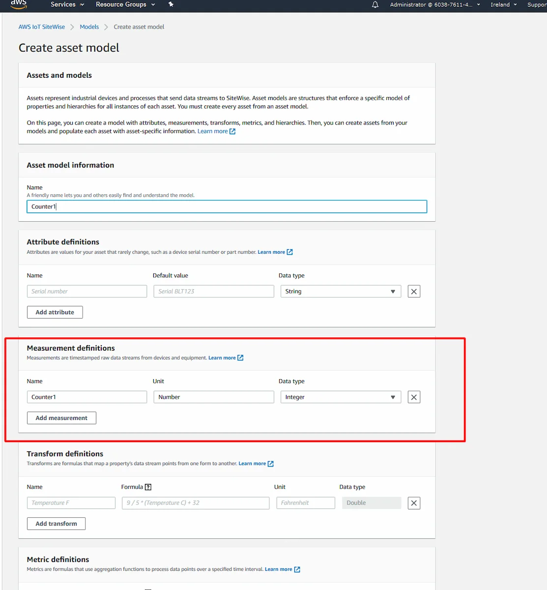 AWS - Create asset model