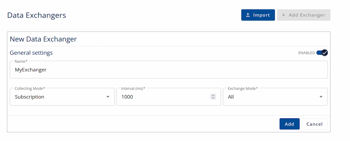 Configuring Data Exchanger