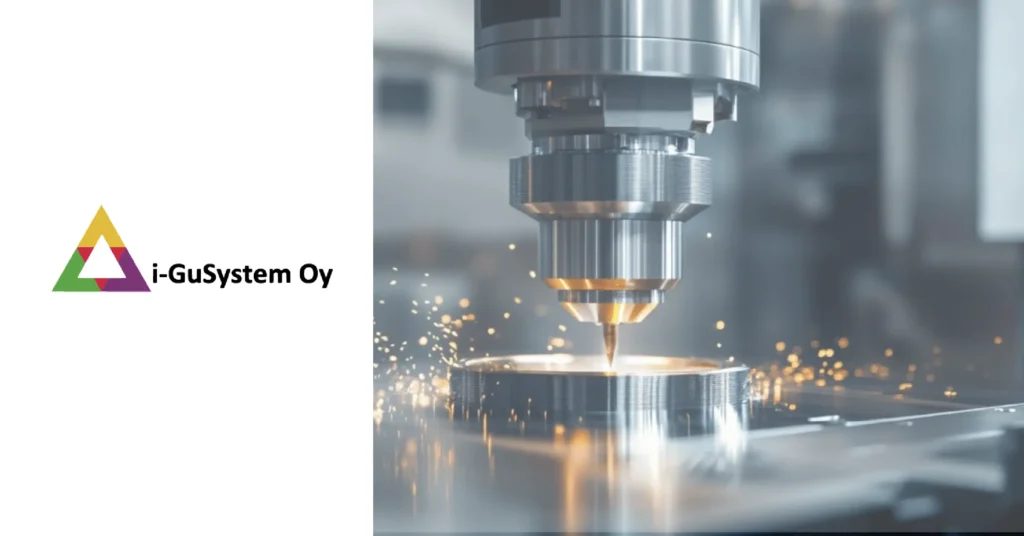 Industrial laser cutting process in manufacturing environment